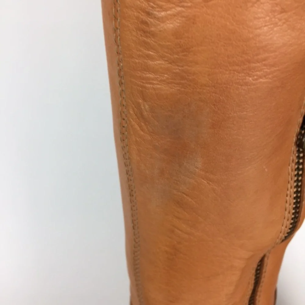 Kork Ease Adrianne Tan Leather Tall OTK Over the Knee Wedge Boot 6